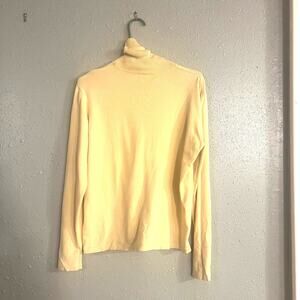 Vtg Saks Fifth Avenue Folio Collection Silk blend Lg Turtleneck butter feminine